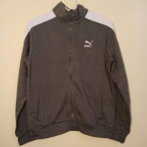 PUMA Big Boys T7 Track Jacket with Logo - Full Zip - CASTOR GREY (XL) NWT